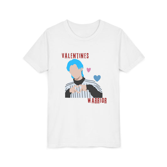 Valentines Warrior Youth Tee — Cute K-Pop Heart Graphic Shirt for Kids
