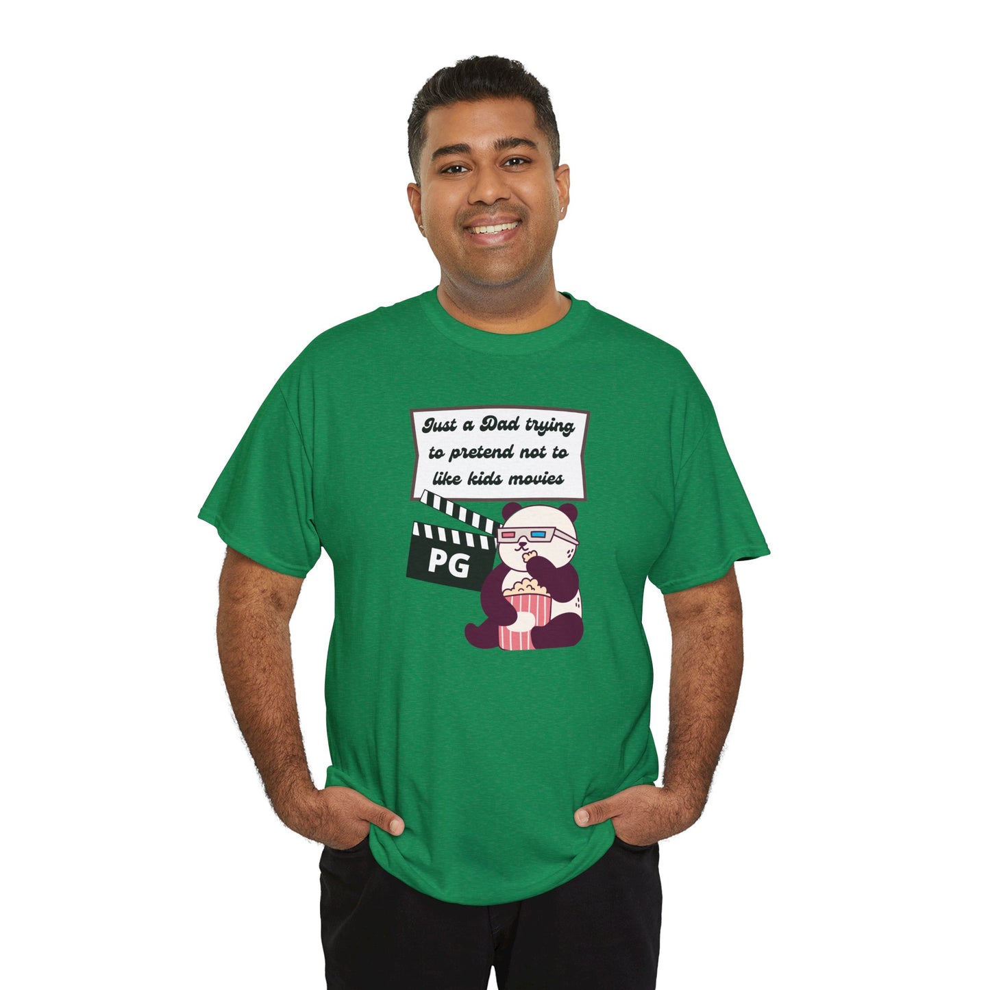Funny Dad Tee - "Just a Dad Trying to Pretend Not to Like Kids Movies" Unisex Heavy Cotton Shirt