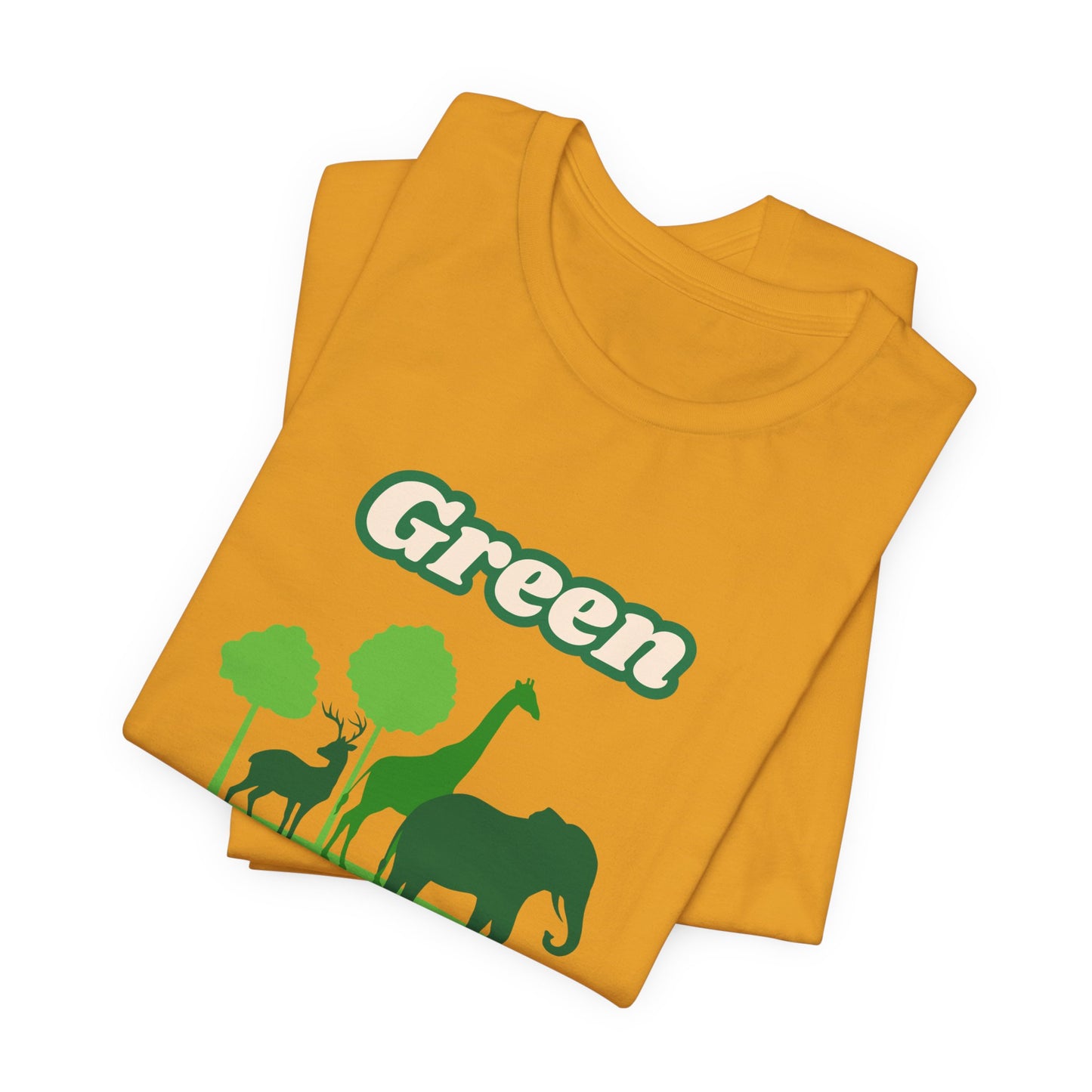 Green Mens Wildlife Conservation T-Shirt — "Green is the New Black" Eco Tee
