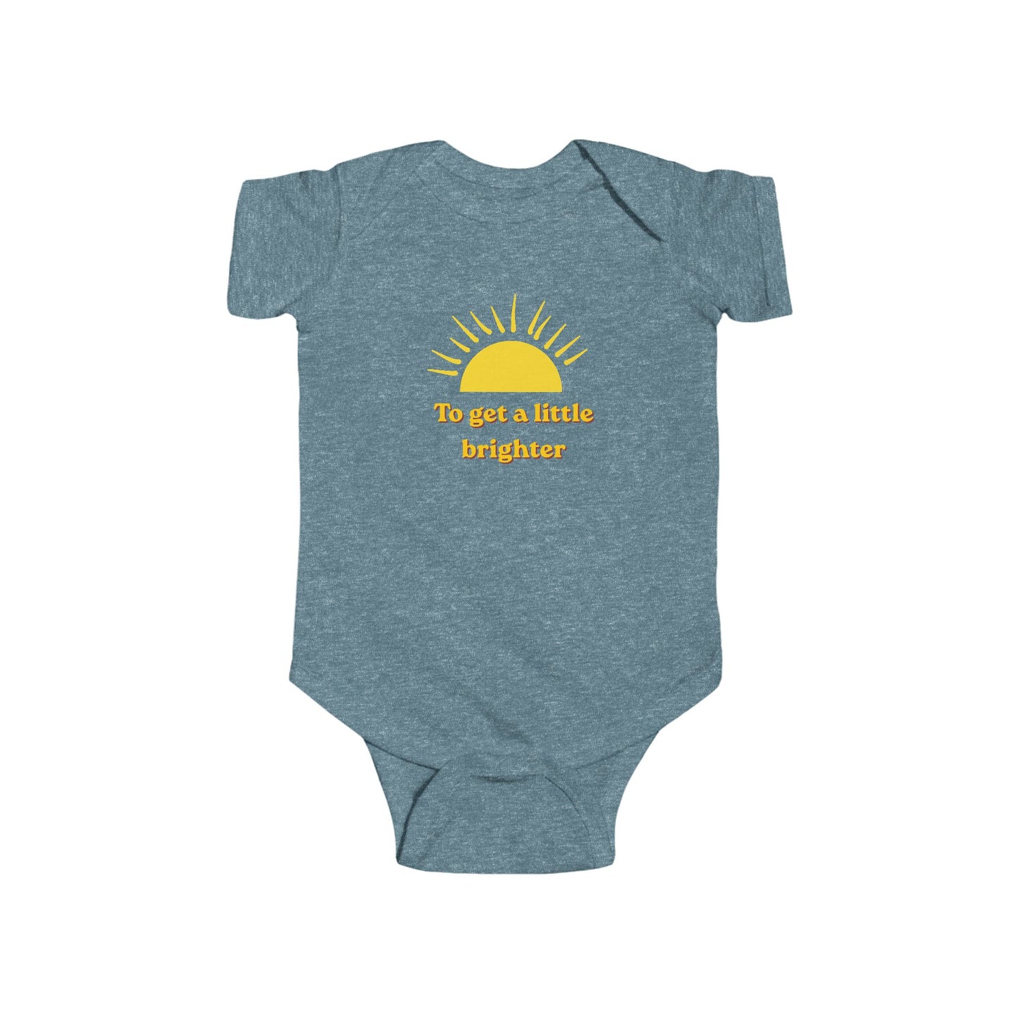 Infant Bodysuit - Yellow Sun Design "To Get a Little Brighter" Baby Onesie