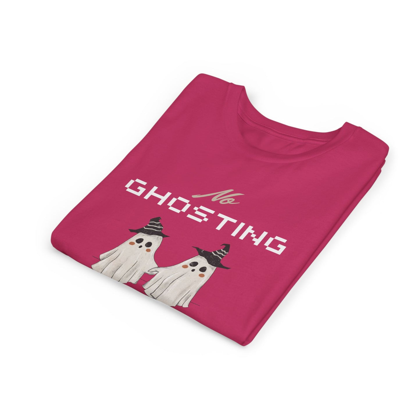 Youth Tee - "No Ghosting" Cute Ghost Kids Halloween T-Shirt
