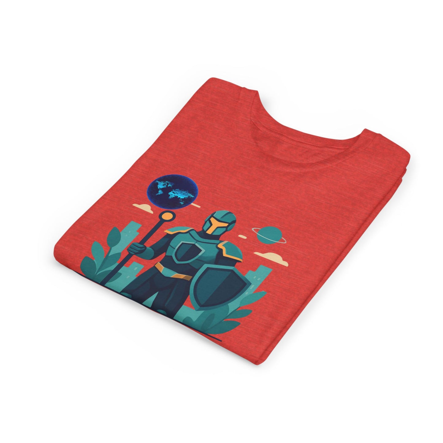 Youth Tee — "Future World Protector" Space Knight Graphic Shirt