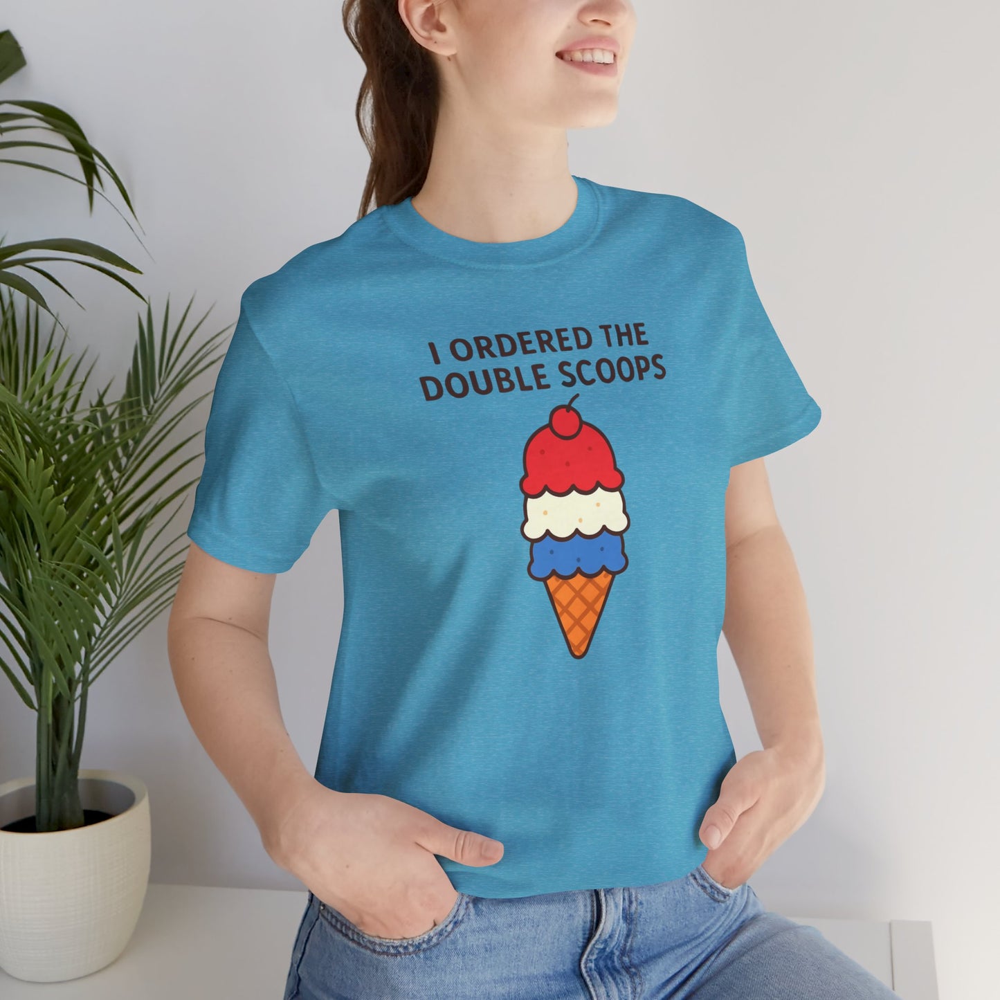 I Ordered the Double Scoops -American Patriotic -Twin Mom -Ice Cream Tee