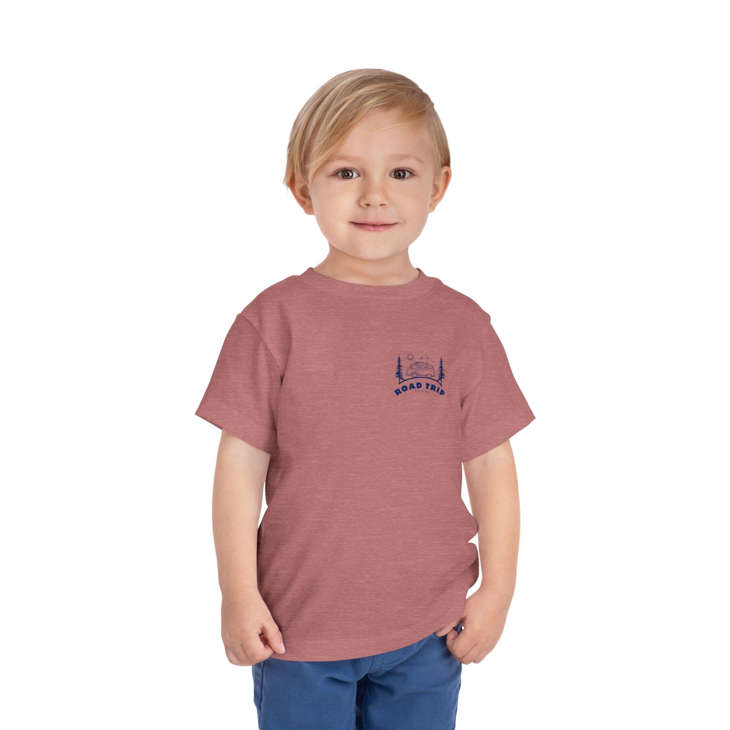 Toddler Triplet Shirt — 'Road Trip' Camper Van Graphic-Front and Back Designs