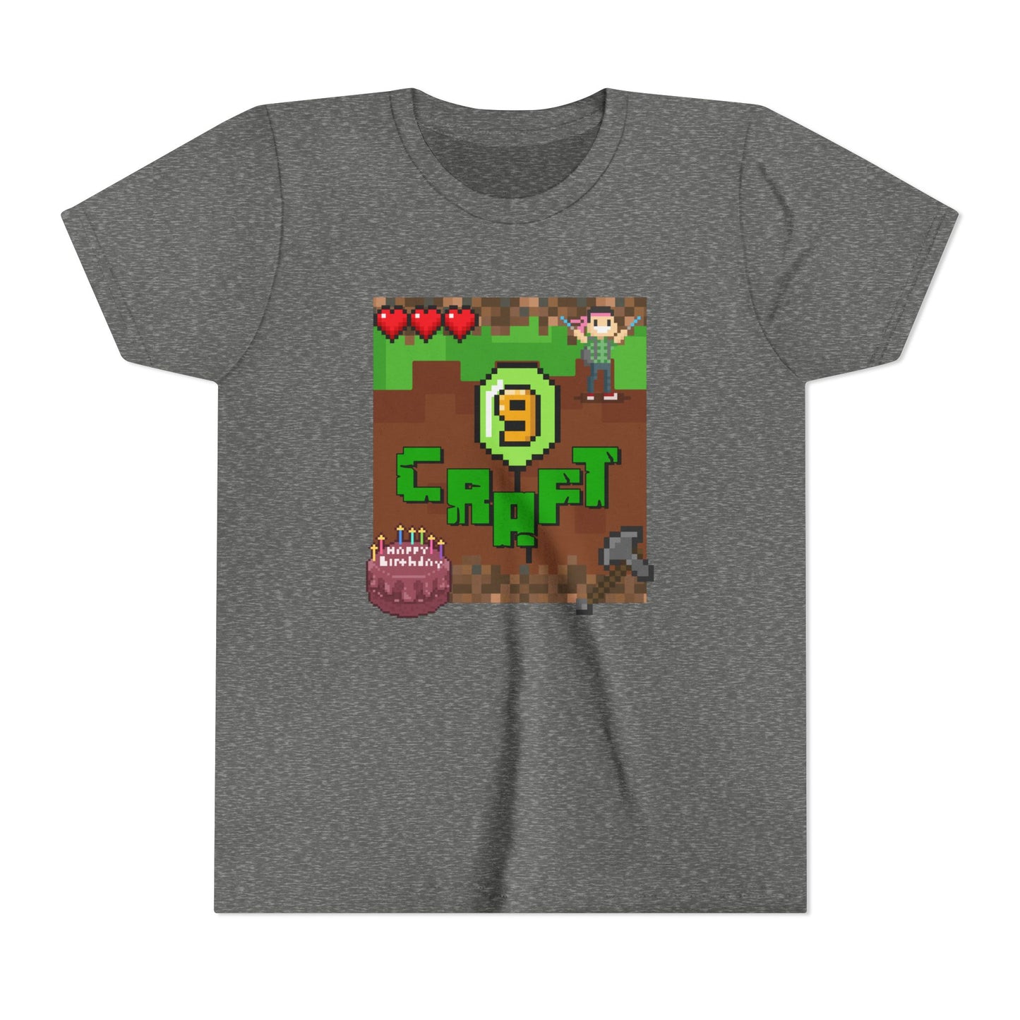 Minecraft-Style '9 Craft' Kids Tee — Birthday Gamer Shirt