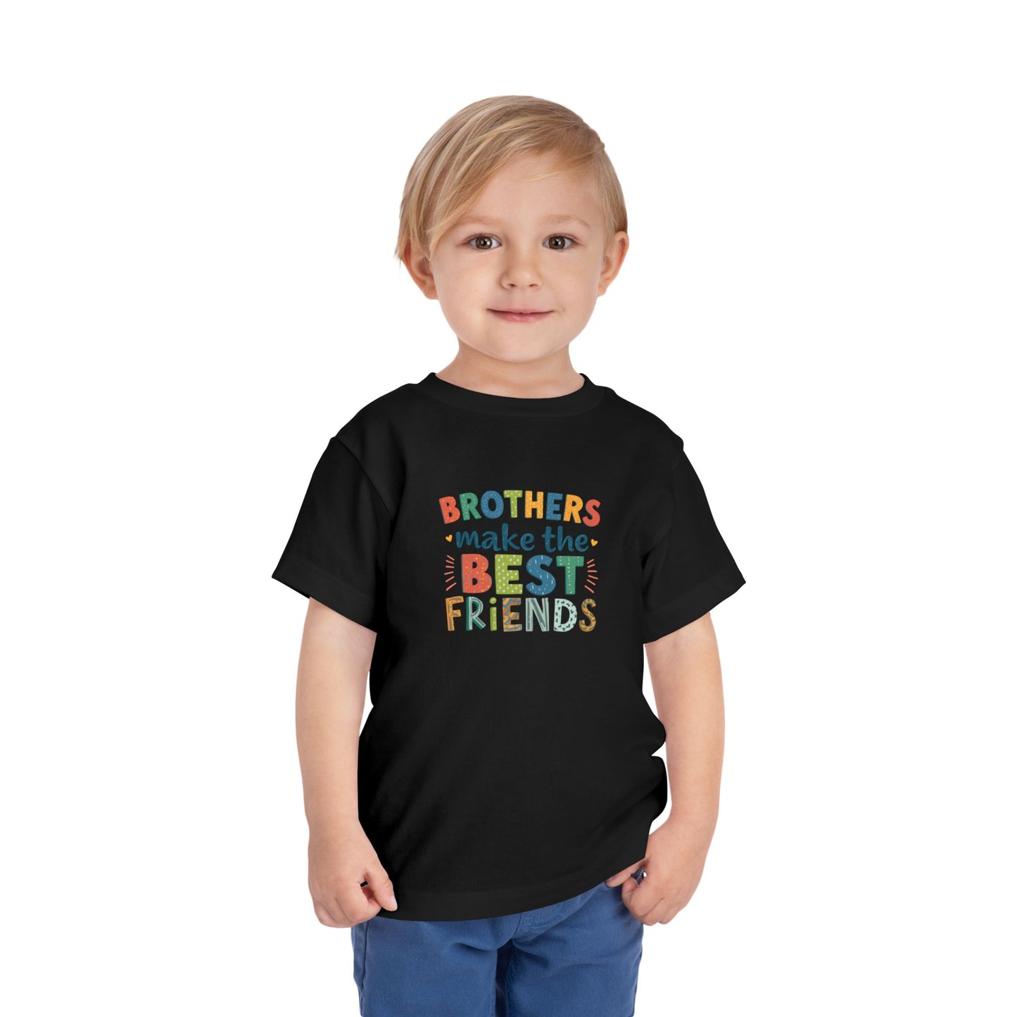 Toddler Tee — "Brothers Make the Best Friends" Colorful Sibling Shirt
