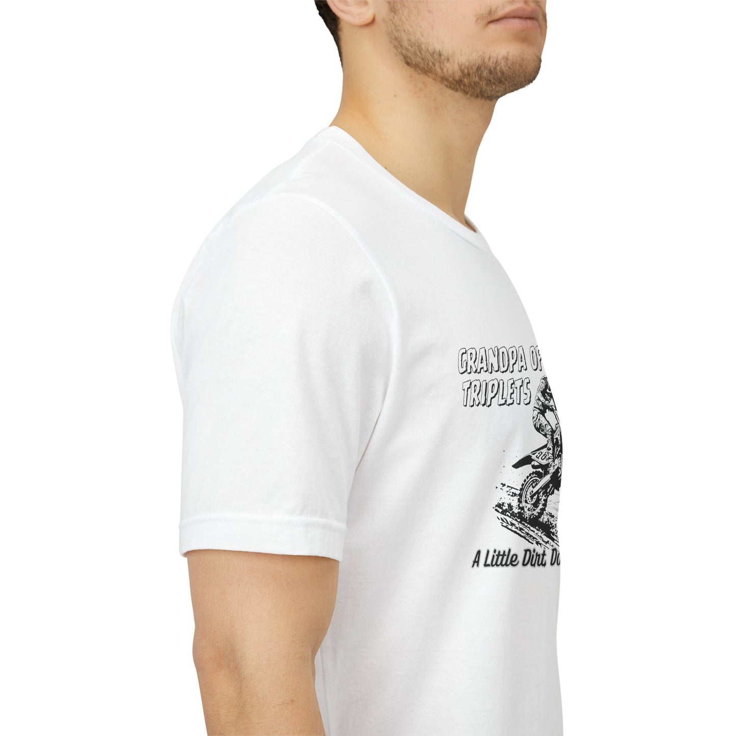 Grandpa of Triplets – “A Little Dirt Doesn’t Hurt” Motorbike T‑Shirt