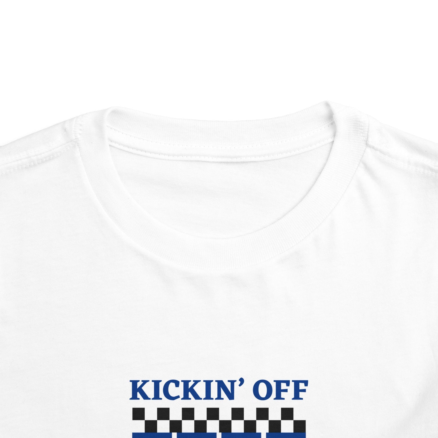 Kickin' Off Three Years Toddler Boy Tee — Soccer Third Birthday Shirt
