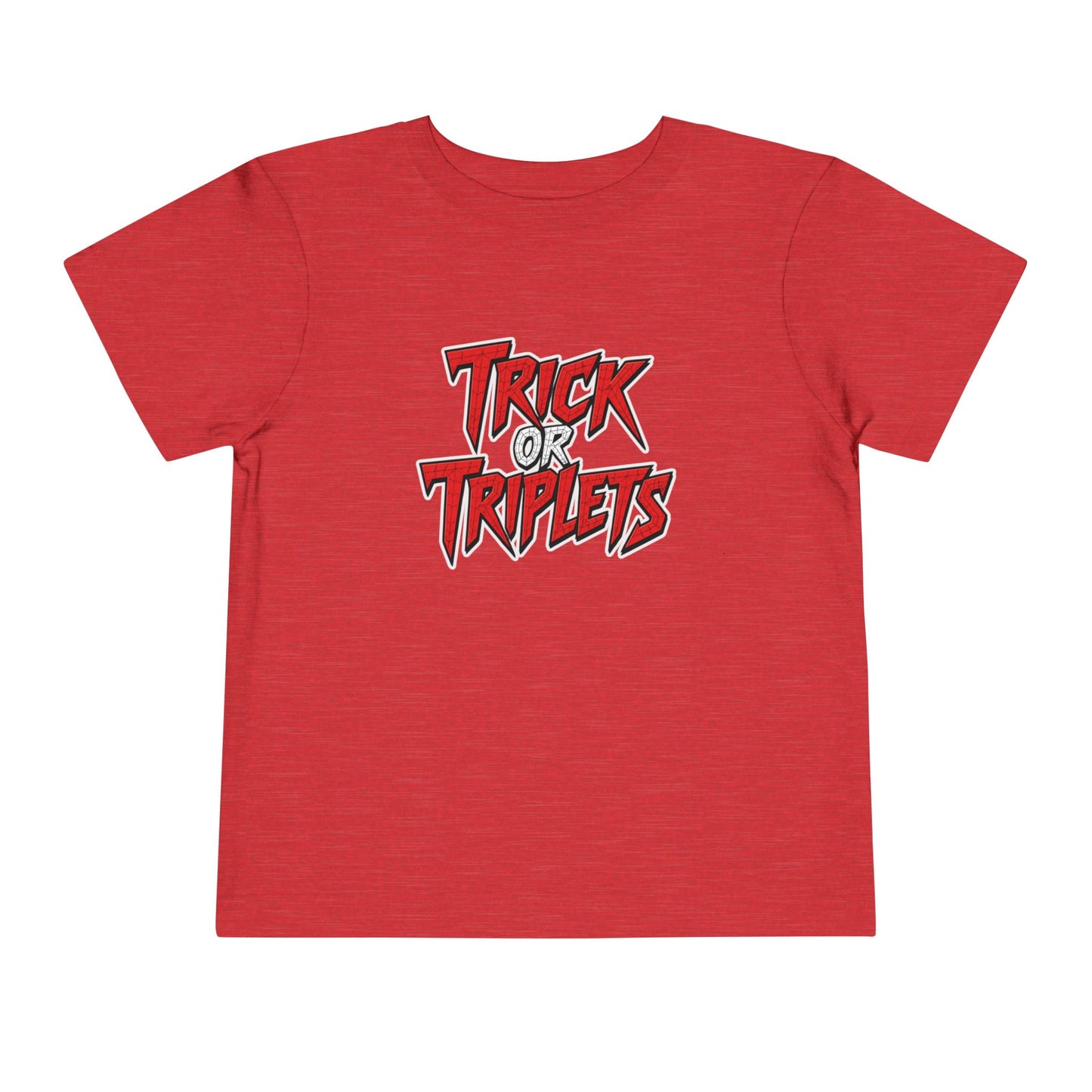 Triplet Toddler - Spiderman Shirt — "Trick or Triplets" Halloween Graphic (2 to 5 years old)