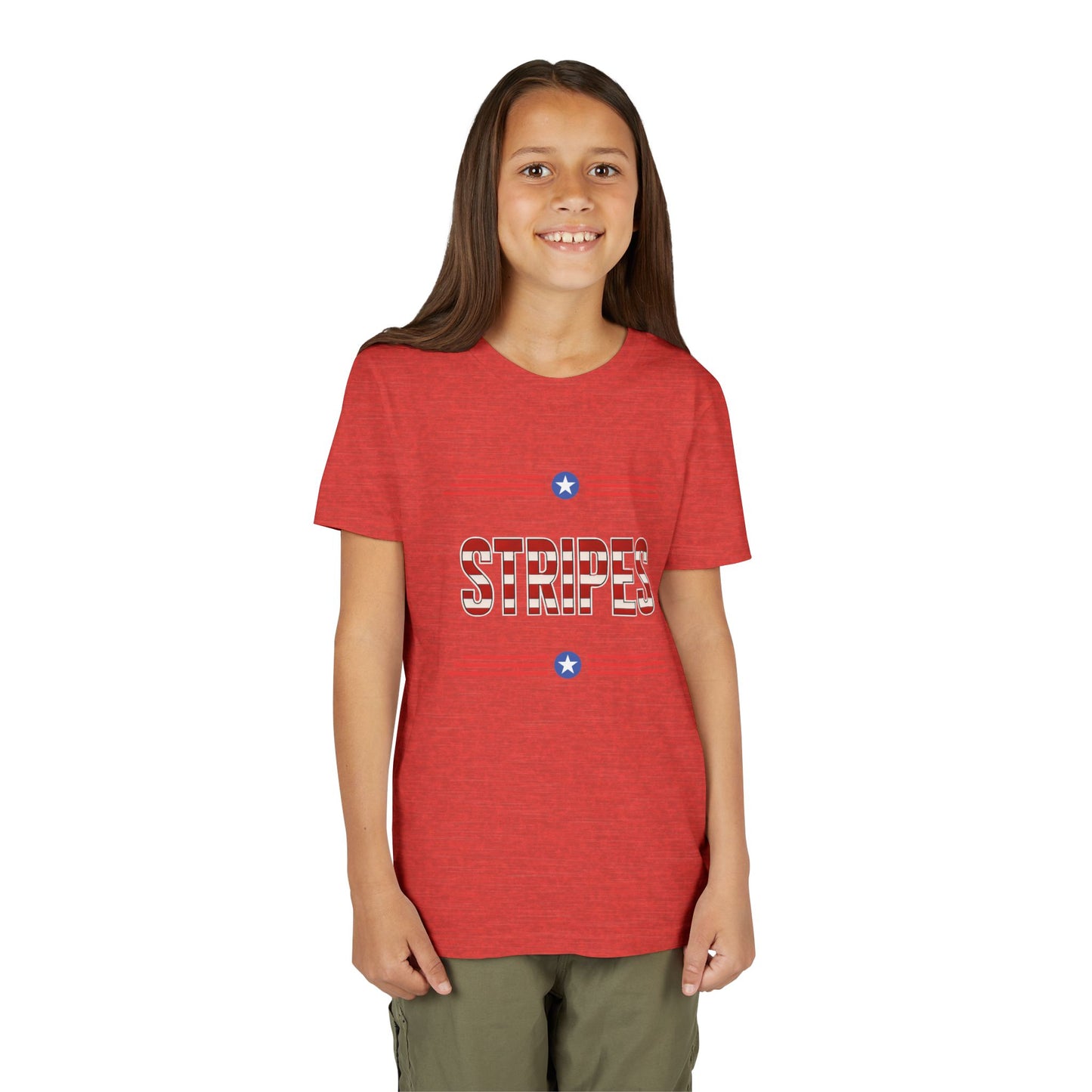 Youth Tee — "Stripes" Patriotic Kids T-Shirt (Red, White & Blue)