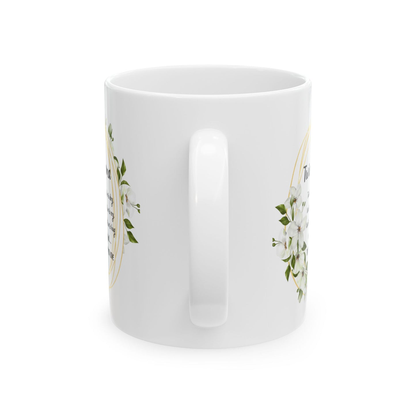 Twin Mama Floral Ceramic Mug — 'Twin Mama' Quote Coffee Cup