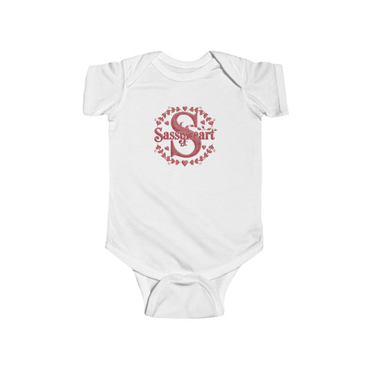 Infant Bodysuit – 'S' Sassygirl Floral Monogram Baby Onesie