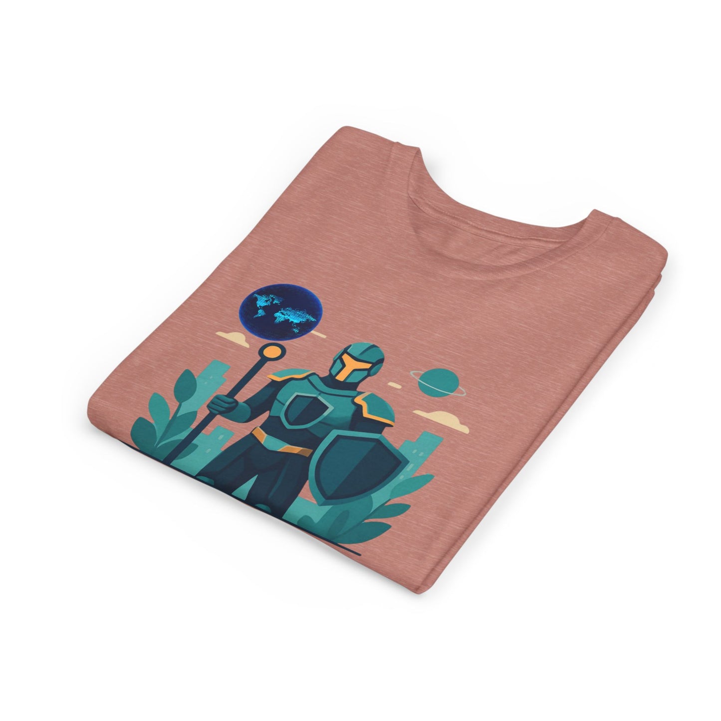 Youth Tee — "Future World Protector" Space Knight Graphic Shirt