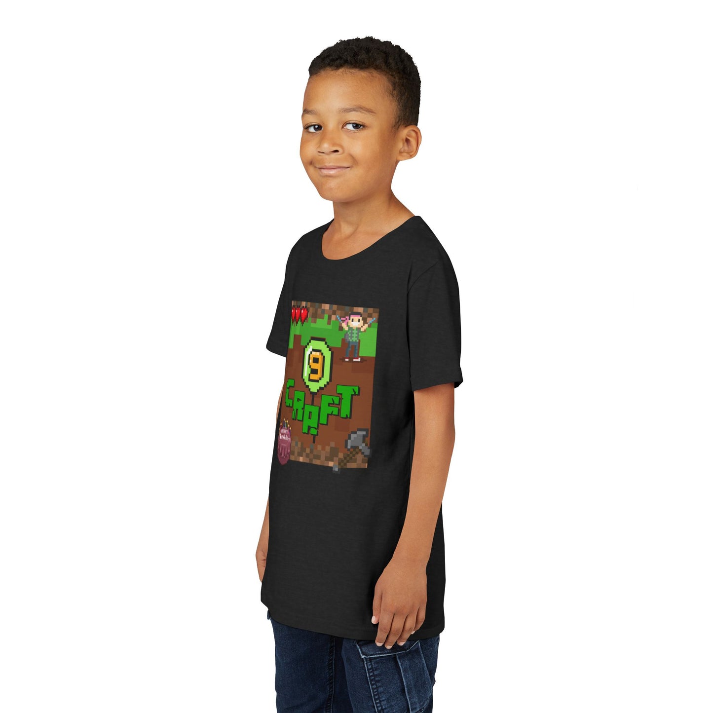 Minecraft-Style '9 Craft' Kids Tee — Birthday Gamer Shirt