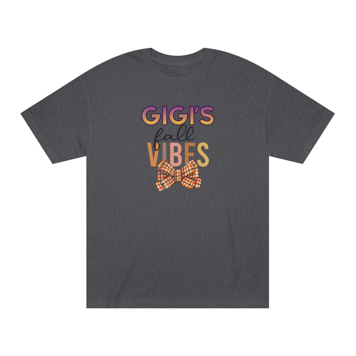 Gigi's Fall Vibes Tee — Plaid Bow Grandma Autumn Shirt