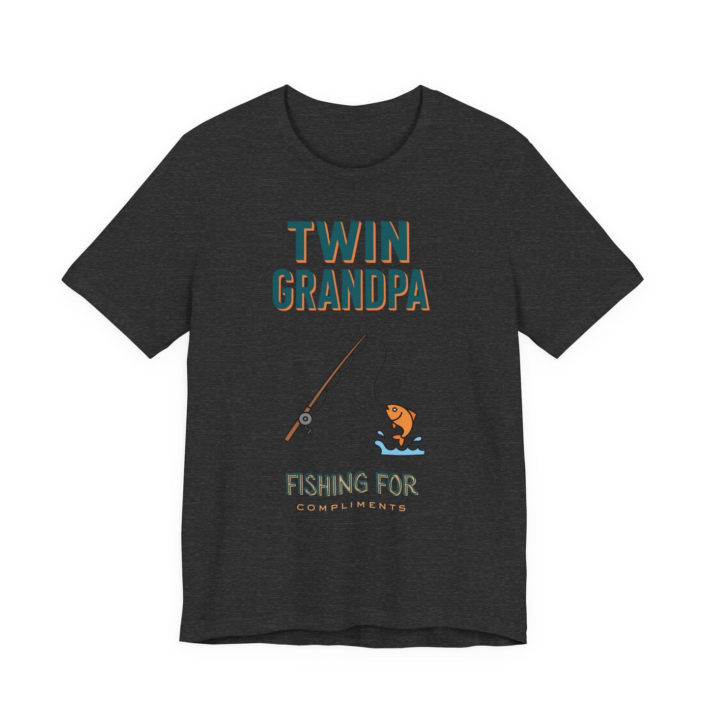 Twin Grandpa Fishing Tee — "Fishing For compliments" Grandfather Gift