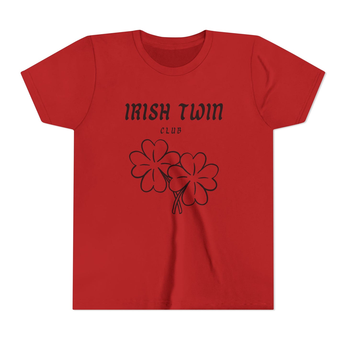 Youth Tee - "Irish Twin Club" Shamrock Graphic for St. Patrick's Day