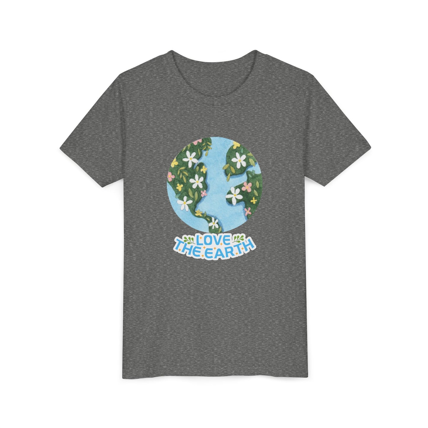 Youth Tee — Love the Earth- Floral Globe Eco Shirt