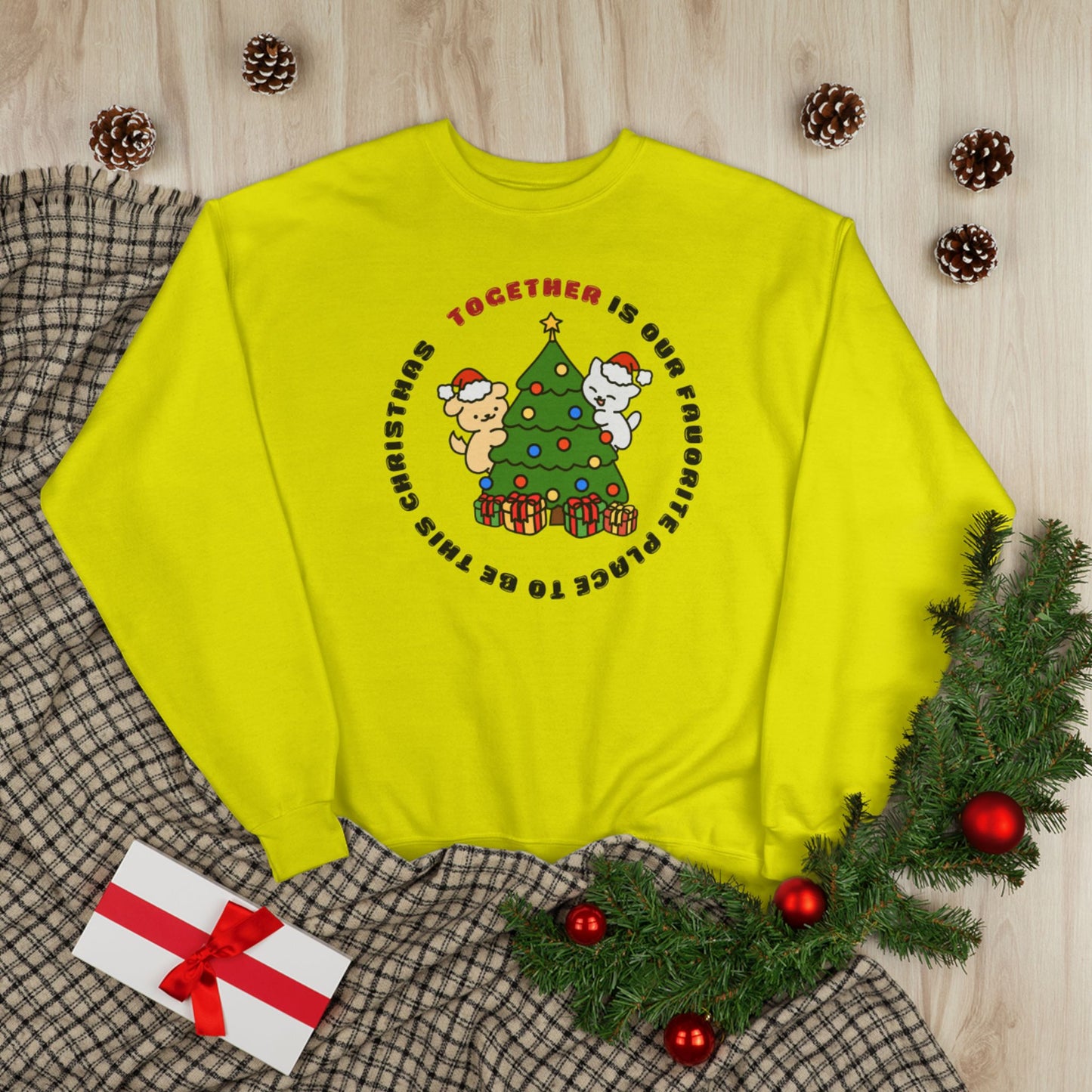 Matching Family Christmas Sweatshirt — "Together is Our Favorite Place to Be" Unisex Holiday Pullover
