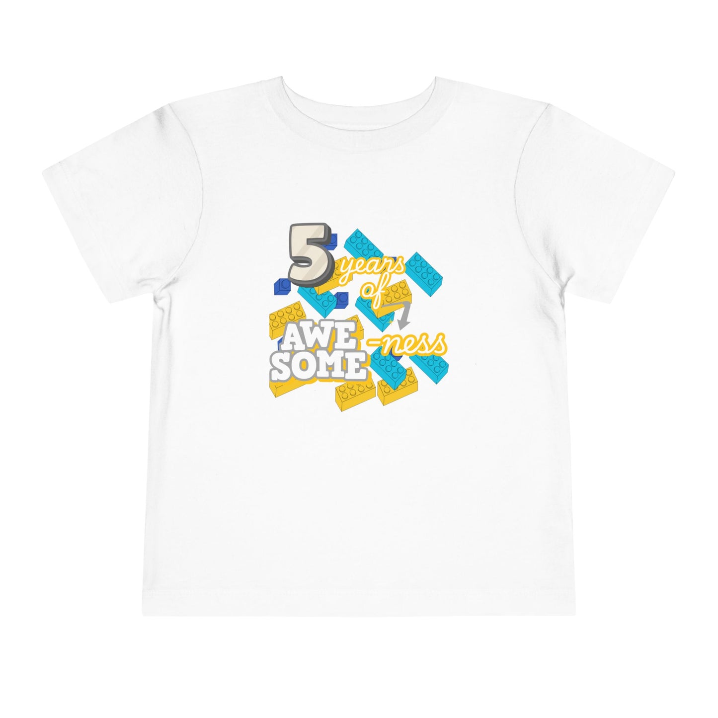 5 Years of Awesome-ness Lego Tee — Birthday Shirt for 5-Year-Olds