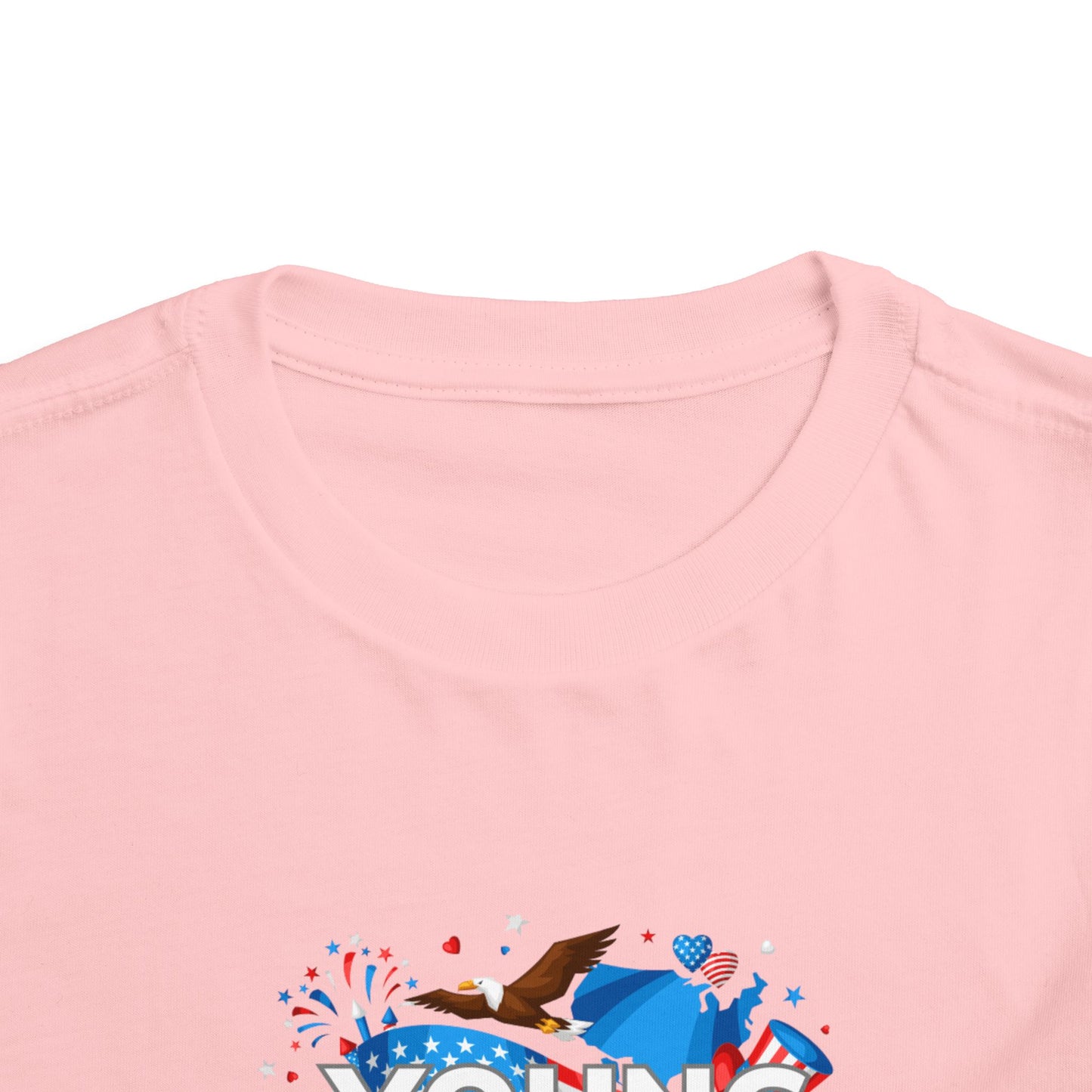 3rd Birthday- "Young and Free" USA Toddler Tee – Cute Kids' Unisex Shirt with Patriotic Design