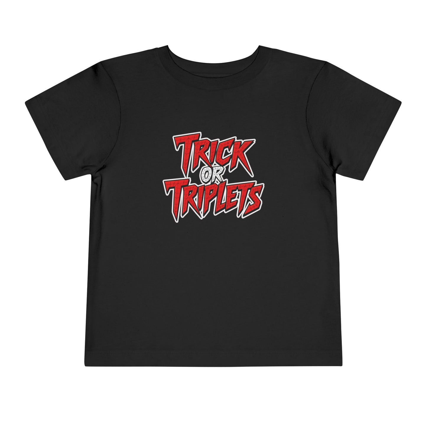 Triplet Toddler - Spiderman Shirt — "Trick or Triplets" Halloween Graphic (2 to 5 years old)