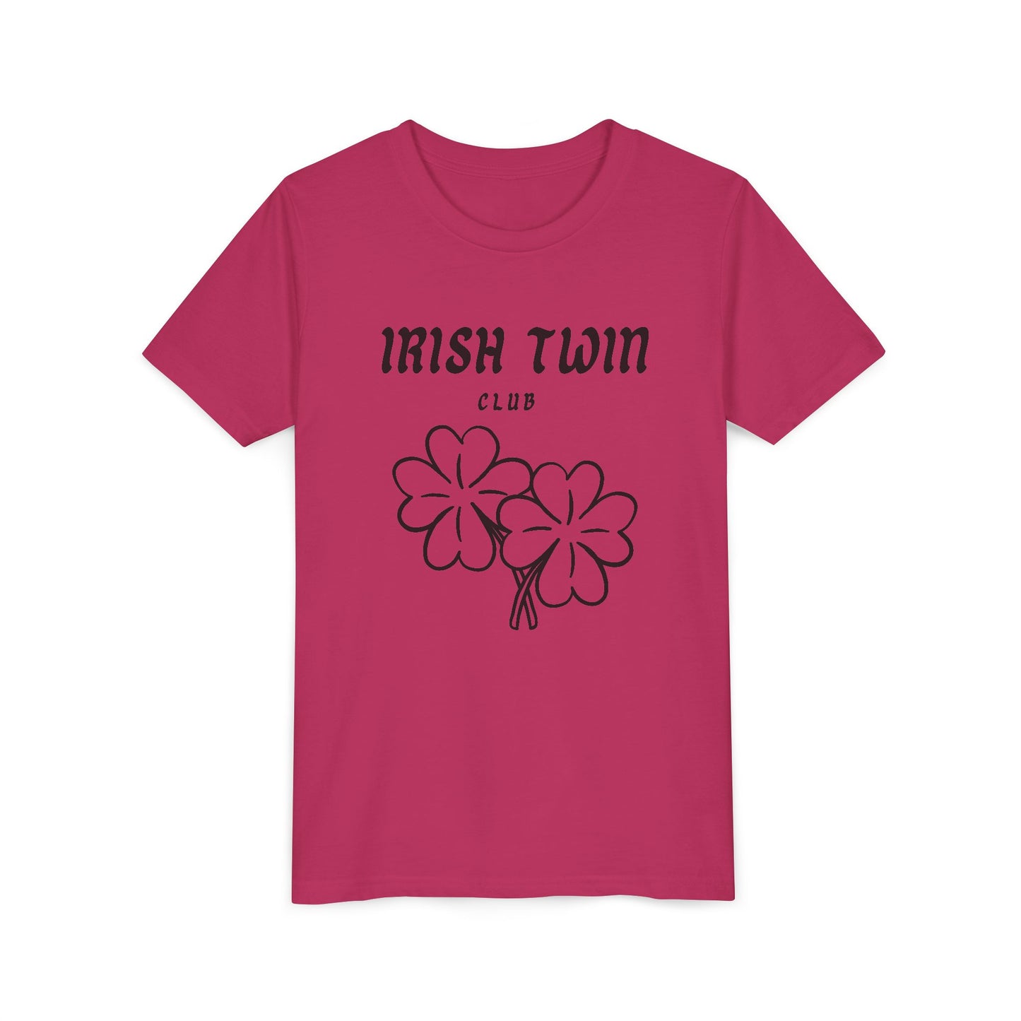 Youth Tee - "Irish Twin Club" Shamrock Graphic for St. Patrick's Day