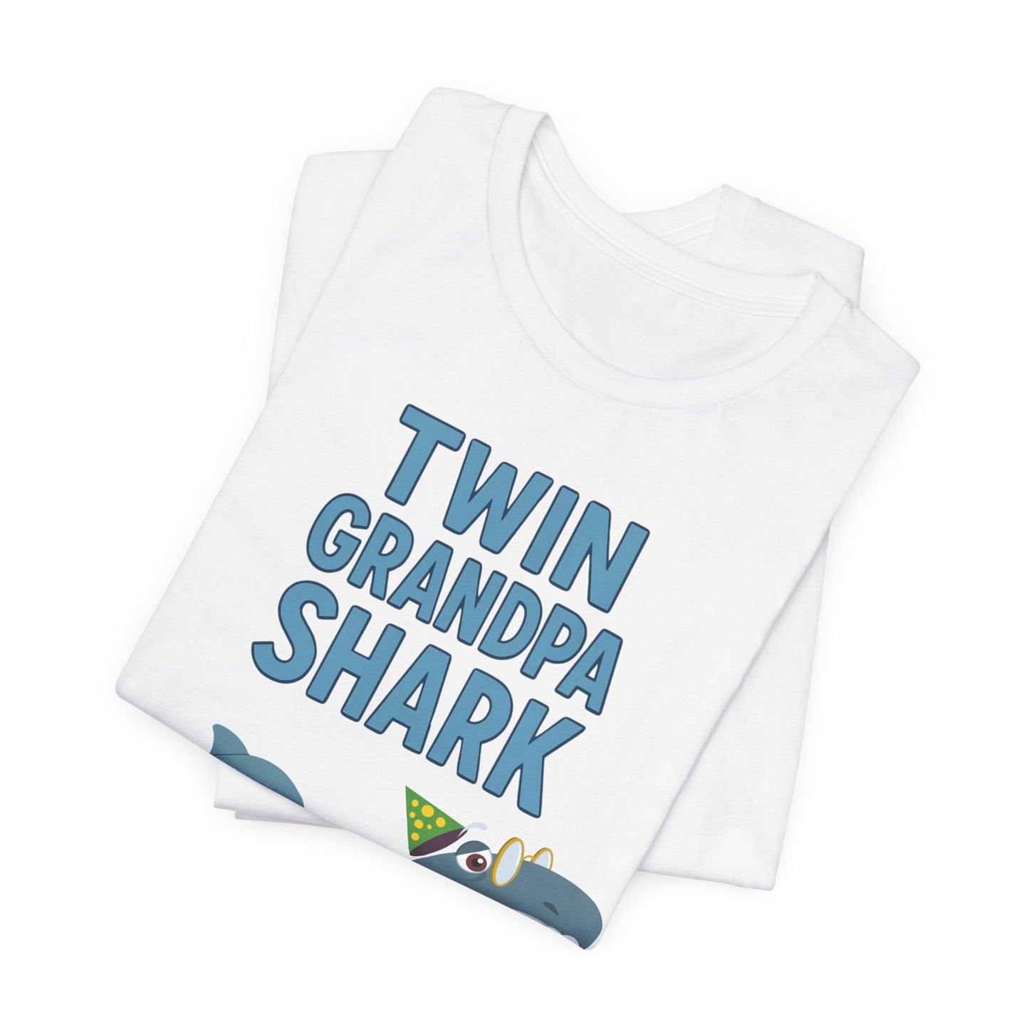 Twin Grandpa Shark T‑Shirt – Cute Grandpa & Twin Grandkids Family Tee