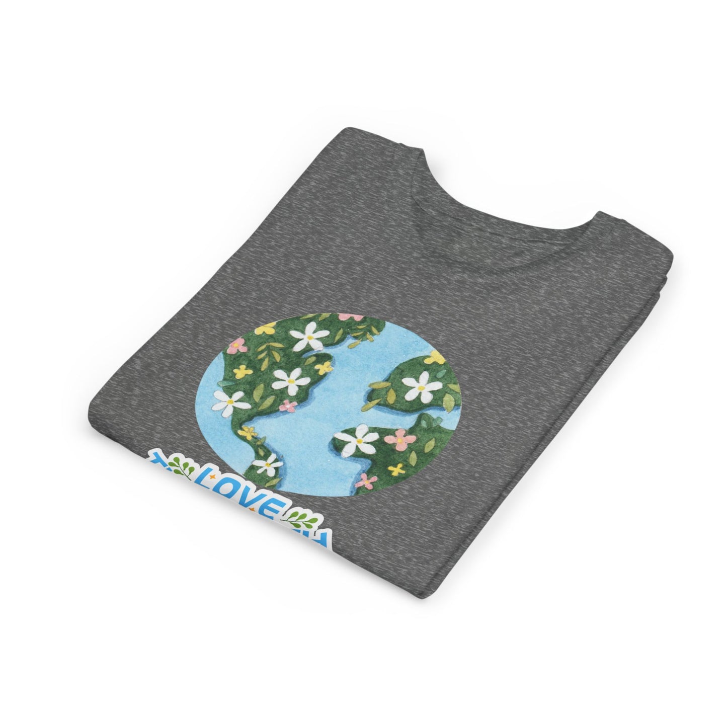 Youth Tee — Love the Earth- Floral Globe Eco Shirt
