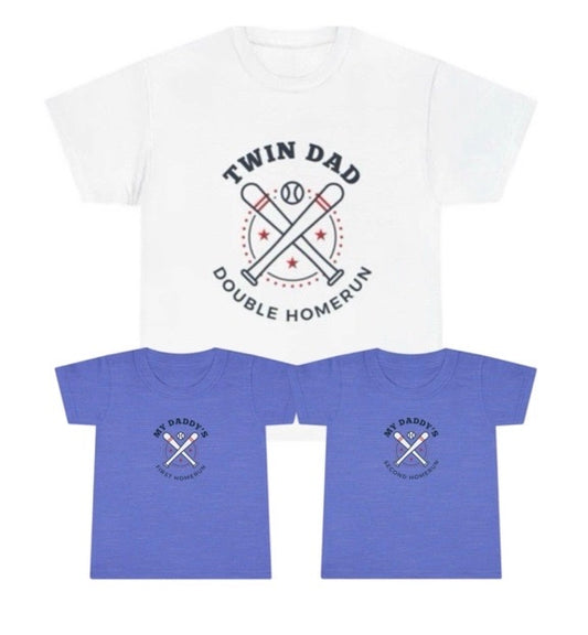 Daddy and Twins Baseball Set