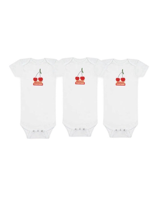 Growing Together- Triplet Baby Set (3 bodysuits)
