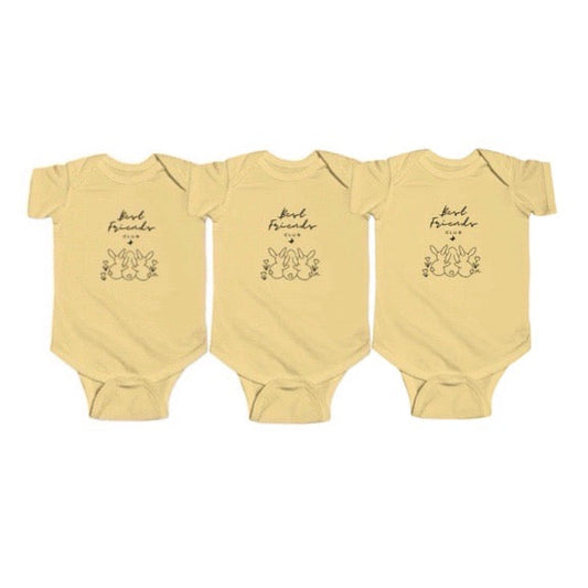 Triplet Best Friends Baby Bodysuits (set of 3)