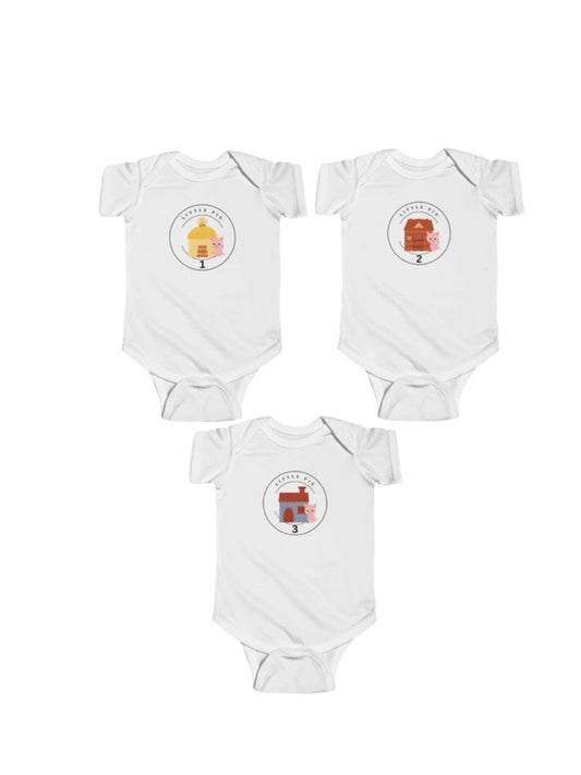 3 Pigs Triplet Costume Party Set for 0-12 month Olds