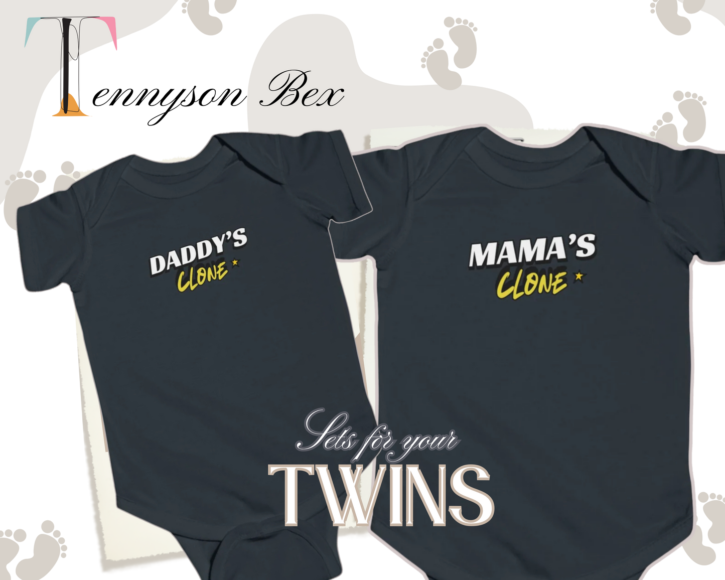 Daddy's and Mama's Clone Baby Bodysuit Twin Set