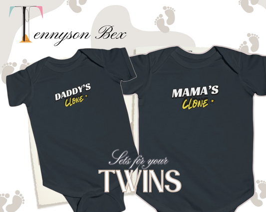 Daddy's and Mama's Clone Baby Bodysuit Twin Set