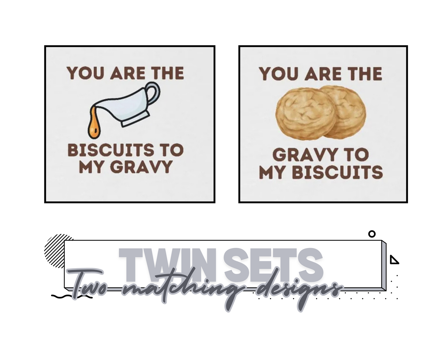 Biscuits and Gravy Twin Bodysuit Set for Breakfast Lovers