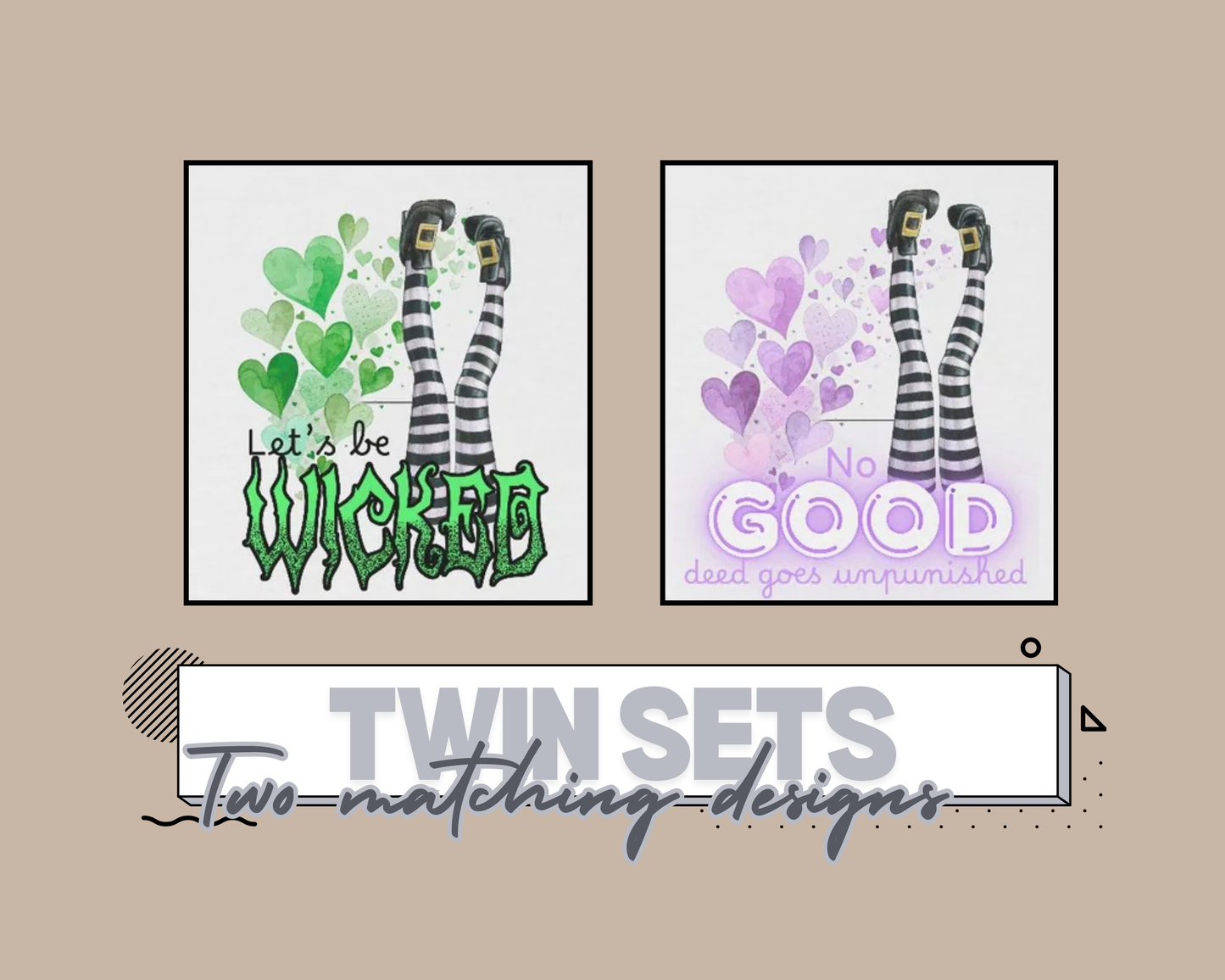 Wicked and Good Twin Baby Matching Set