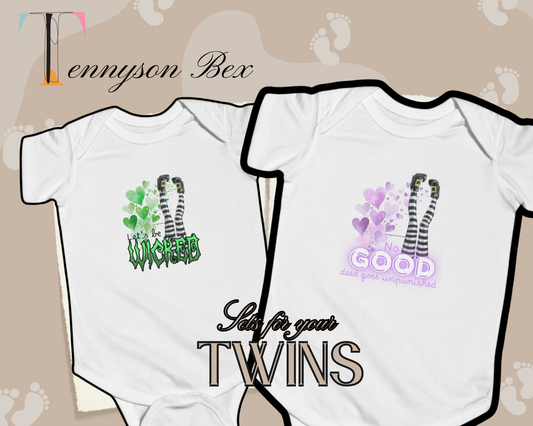 Wicked and Good Twin Baby Matching Set
