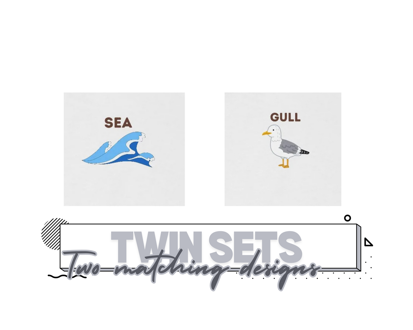Sea and Gull Unisex Twin Matching Bodysuits