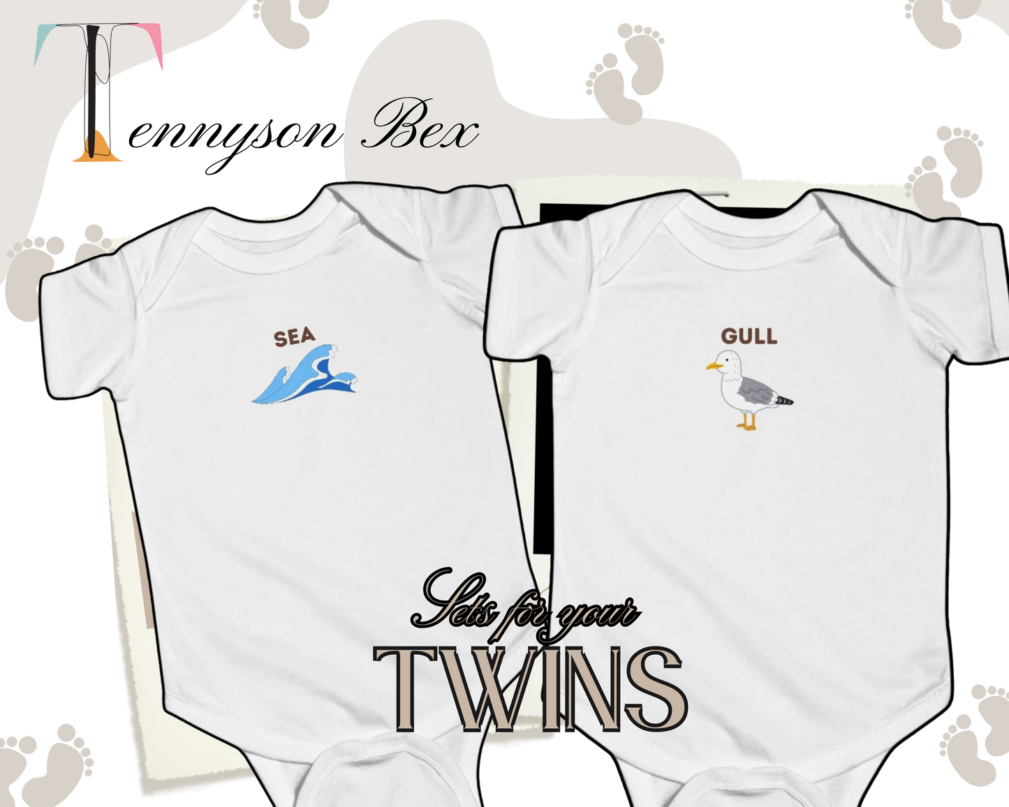 Sea and Gull Unisex Twin Matching Bodysuits